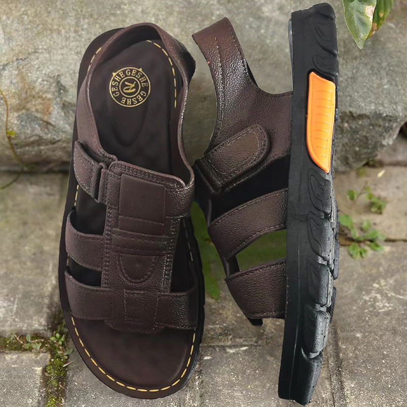 🔥【38~44】Ανδρικά χειροποίητα πέδιλα παραλίας από μαλακό δέρμα, αντιολισθητικά
