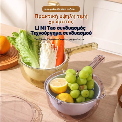 🥗 Πρακτικό μπολ κουζίνας 3 σε 1 – Πλύσιμο χωρίς ταλαιπωρία! 💦