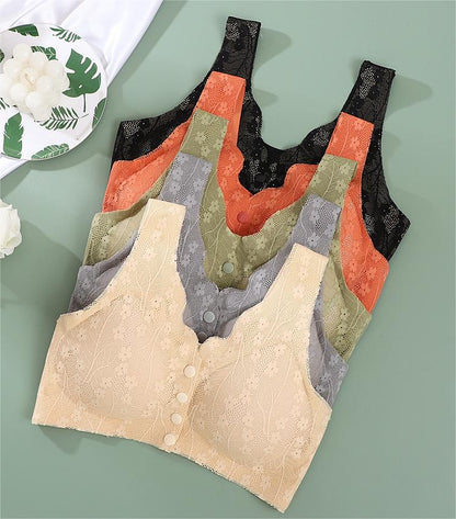 😍【Πακέτο 5 τεμαχίων】【40-100kg】Γυναικείο σουτιέν underwire με κουμπιά μπροστά
