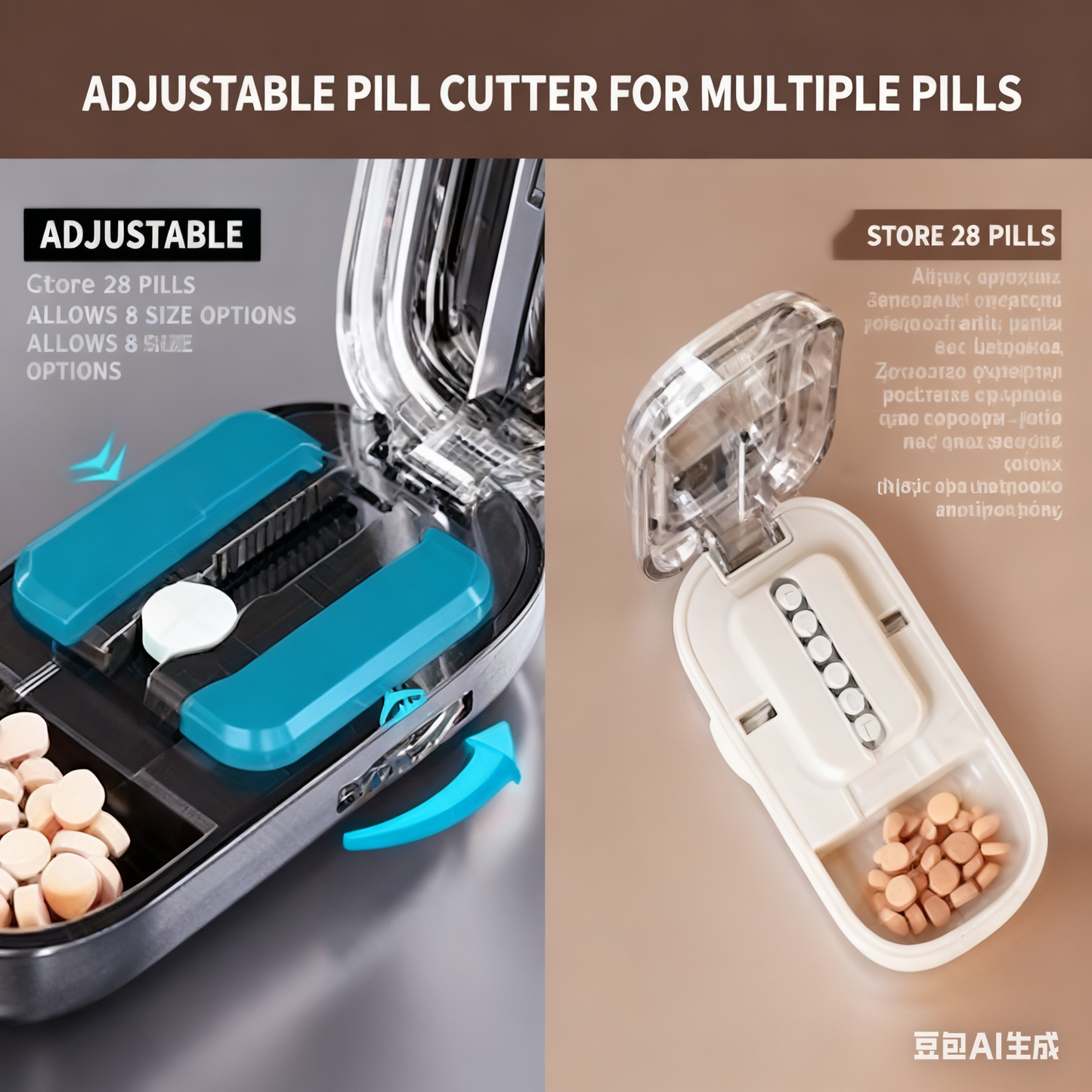 🔥【Χαμηλή τιμή για περιορισμένο χρονικό διάστημα】👍🌈Φορητό κουτί για κοπή χαπιών