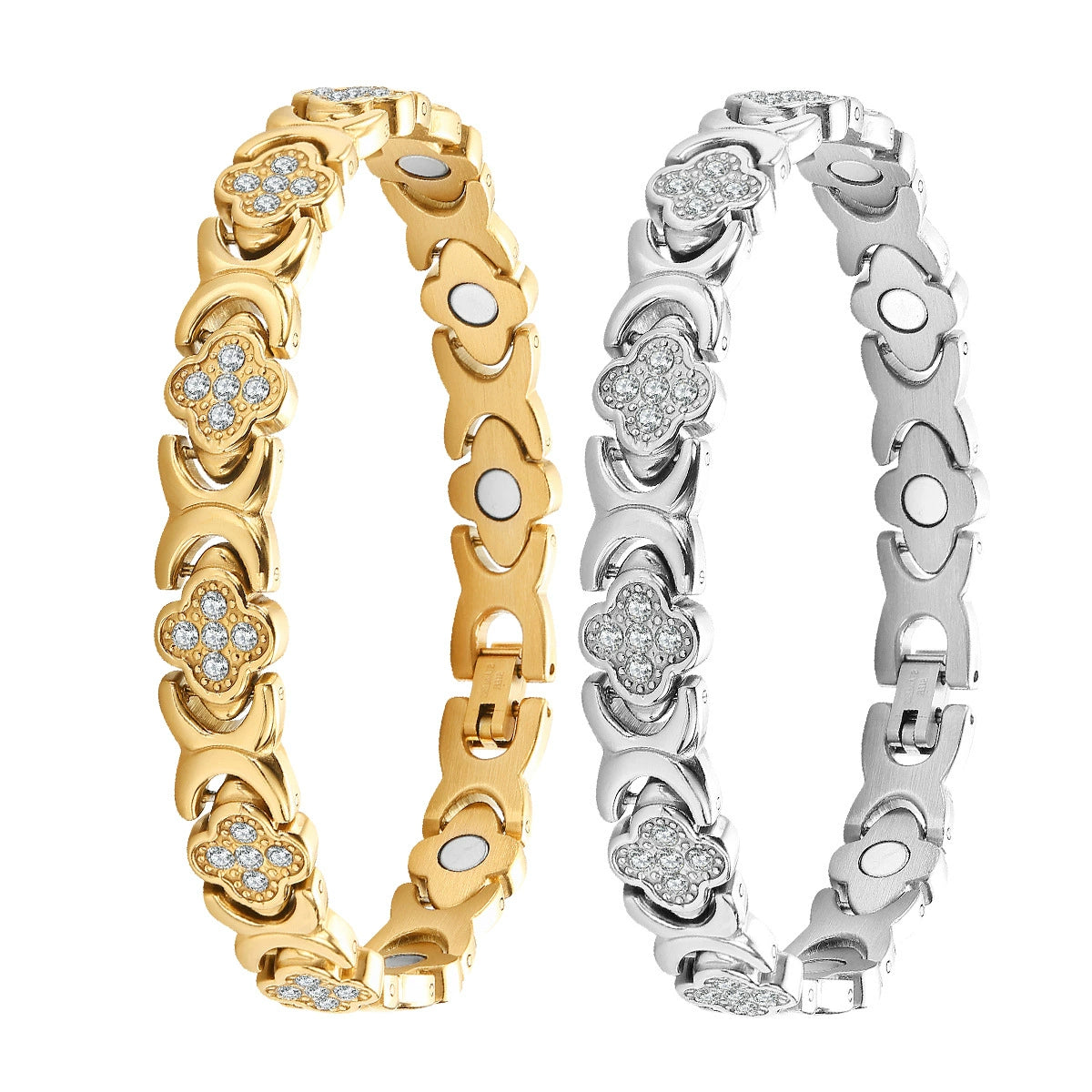 💎Μαγνητικό βραχιόλι Clover Diamond - Ανακαλύψτε το μυστικό σας για ανακούφιση από το στρες, μαγνητική βελτίωση ευεξίας