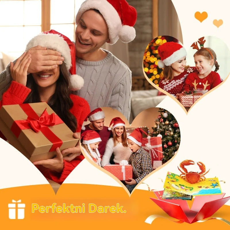 【Αγοράστε 2, πάρτε 2 δωρεάν】4 τεμάχια 🎁🎁 3D βιβλίο με αναδυόμενα παράθυρα με ζώα