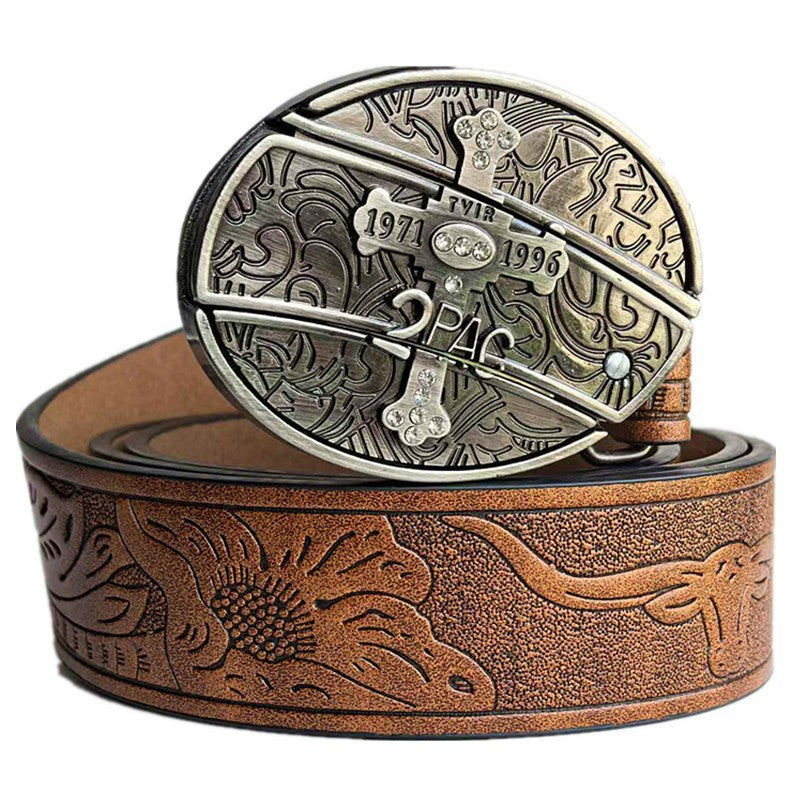 🆒🎁Ειδική προσφορά περιορισμένης διάρκειας👍Ανδρική ζώνη με ανάγλυφο σχέδιο και ενσωματωμένο μαχαίρι