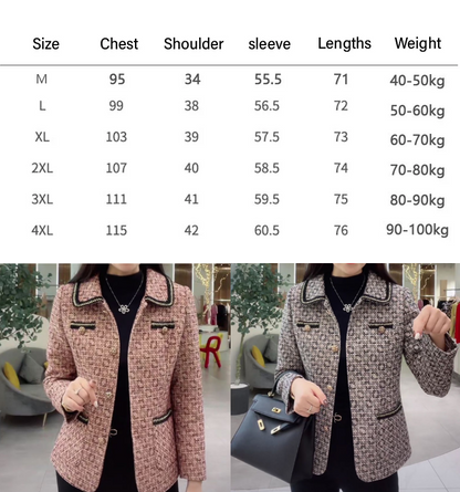 🔥🔥💥【M-4XL】【40-100KG】💖Νέο γυναικείο φθινοπωρινό και χειμερινό μπουφάν με πέτα