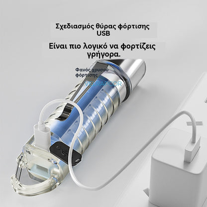 🔥【Χαμηλή τιμή για περιορισμένο χρονικό διάστημα】💡Smiling Shark Νέος μίνι επαναφορτιζόμενος φακός LED με ισχυρό φως, εξαιρετικά φωτεινό πολυλειτουργικό μπρελόκ