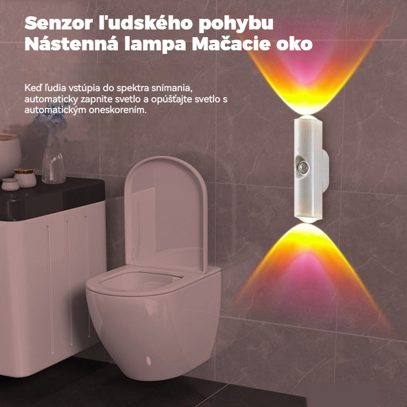 💥🔥2 τεμάχια για 23 ευρώ🔥Αγοράστε 1 και πάρτε 1 δωρεάν🔥Διπλής κεφαλής επιτοίχια λάμπα σε σχήμα cat eye, επαναφορτιζόμενη, είσοδος, με έξυπνο αισθητήρα ανθρώπινου σώματος, νυχτερινό φως