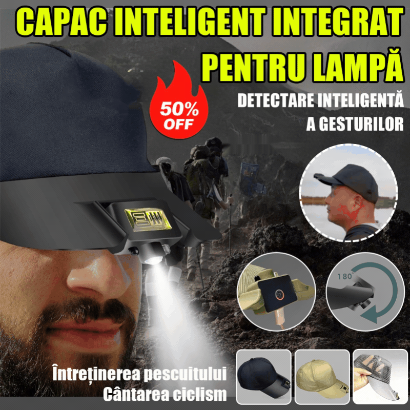 🧢🌙🔦🔥Ενσωματωμένο έξυπνο καπάκι LED, φως για νυχτερινό ψάρεμα, εύκολη φόρτιση, μεγάλη διάρκεια ζωής μπαταρίας