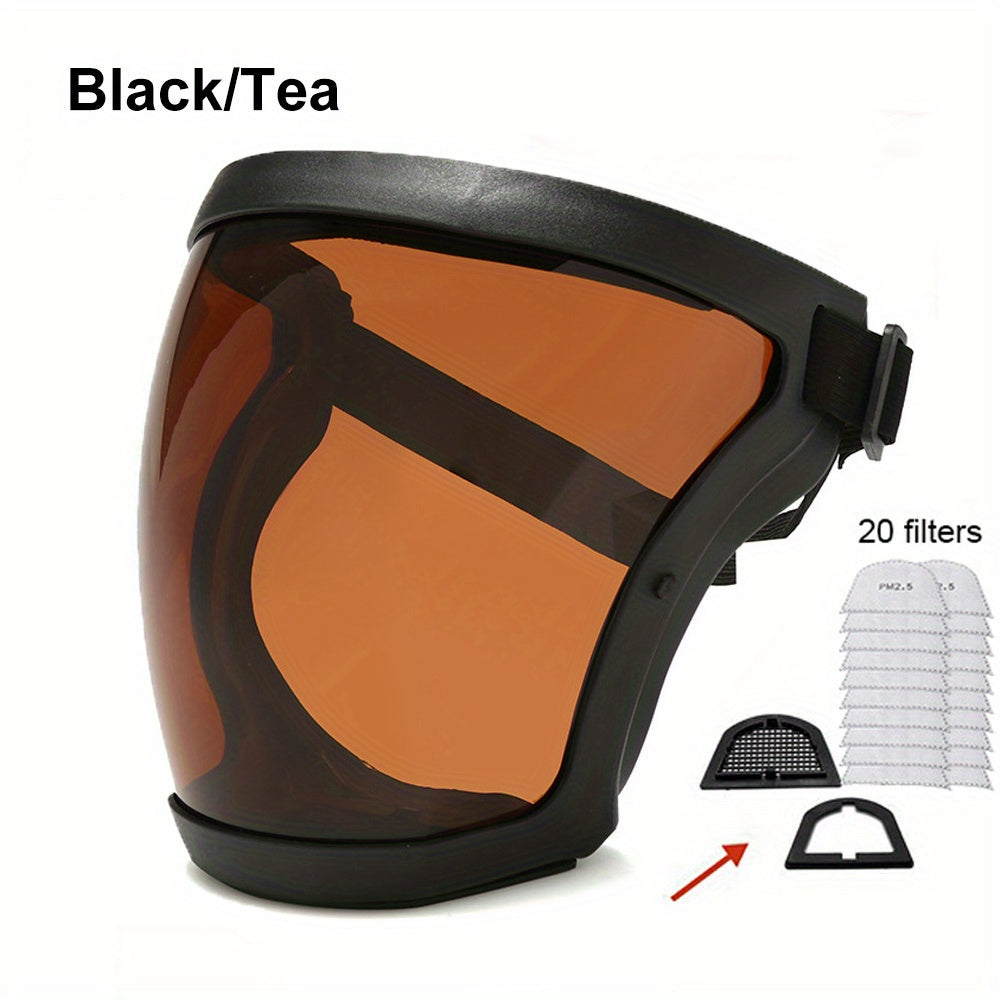 【1 μάσκα + 20 βαμβάκι φίλτρου】Διαφανής προστατευτική μάσκα υψηλής ανάλυσης, άνετη, αναπνεύσιμη και αντιθαμβωτική