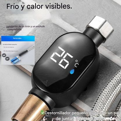 🔥Καυτές πωλήσεις🔥🚿Αδιάβροχο θερμόμετρο ντους με οθόνη LED (Κελσίου)🌡️Destornillador μικρό δωρεάν + ένα ζευγάρι αδιάβροχες σφραγίδες✅