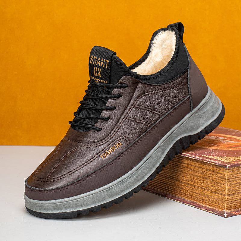 ⛄🔥【39-45】Ανδρικά χειμερινά αθλητικά παπούτσια casual 2025, γνήσιο δέρμα, αδιάβροχα, μαλακή σόλα και βελούδο, καινούργια
