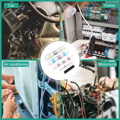 【100/200 τεμάχια】 Πολυλειτουργικό χιτώνιο στεγανοποίησης επισκευής θραύσης καλωδίων, κιτ συρμάτινου συνδετήρα θερμικής συρρίκνωσης