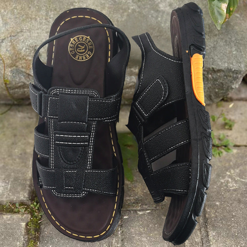 🔥【38~44】Ανδρικά χειροποίητα πέδιλα παραλίας από μαλακό δέρμα, αντιολισθητικά