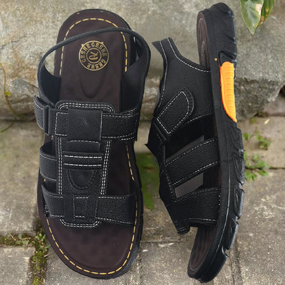 🔥【38~44】Ανδρικά χειροποίητα πέδιλα παραλίας από μαλακό δέρμα, αντιολισθητικά