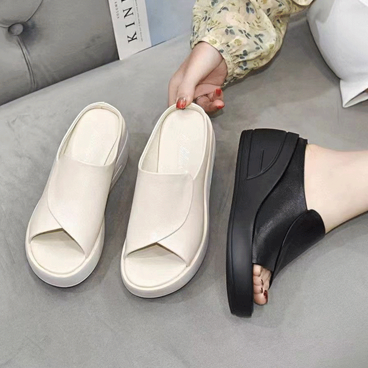 [τακούνι 5.5CM] Παντόφλες με μαλακή σφήνα με σόλα