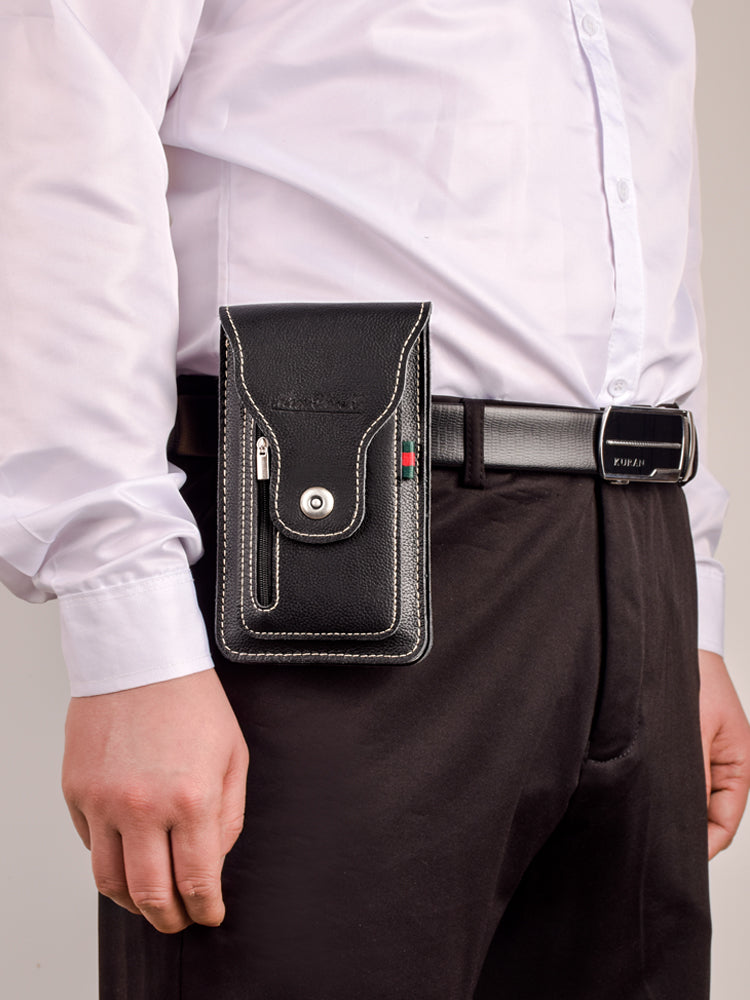 🔥【Χαμηλή τιμή τελευταίας ημέρας】Δερμάτινη τσάντα για κινητό τηλέφωνο για άνδρες