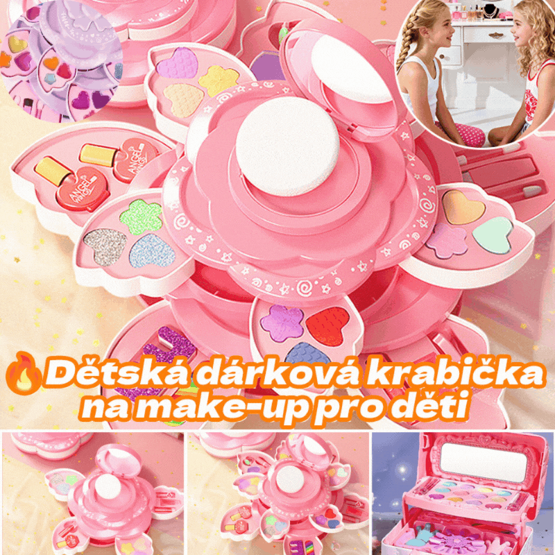 👸💄🎁🔥🔥Παιδικό περιστρεφόμενο σετ καλλυντικών, παιχνίδια μακιγιάζ, κοσμήματα πριγκίπισσας, χριστουγεννιάτικο δώρο, βερνίκι νυχιών