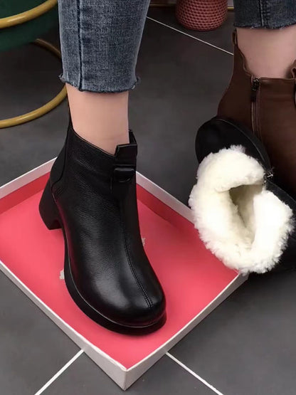 【35-40】 Χειροποίητες, ενισχυμένες, αντιολισθητικές ιταλικές μπότες για γυναίκες από φυσικό δέρμα