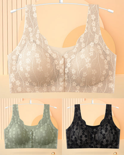 😍【Πακέτο 6 τεμαχίων】【40-100kg】Γυναικείο σουτιέν underwire με κουμπιά μπροστά