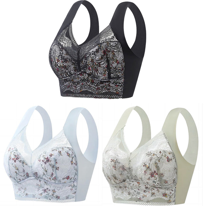 🔥【3 τεμάχια】【Προσφορά έκπτωσης】💕🎁Σουτιέν άνευ ραφής από μεταξωτό πάγο μεγάλου μεγέθους – αναπνεύσιμο και ρυθμιζόμενο [40kg-100kg]
