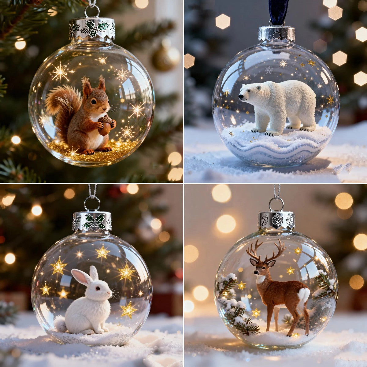 🐂🦊🐻🦌🐿️Θαύματα Άγριας Ζωής: Σειρά Διακοσμητικών με Κρυστάλλινες Μπάλες