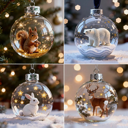 🐂🦊🐻🦌🐿️Θαύματα Άγριας Ζωής: Σειρά Διακοσμητικών με Κρυστάλλινες Μπάλες