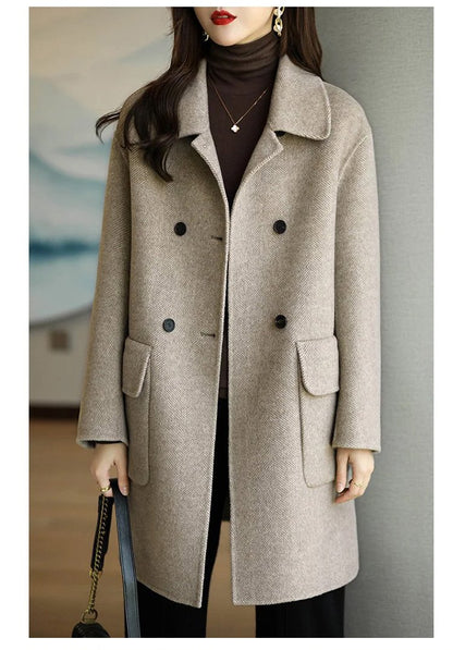 💖🔥 【Ειδική έκπτωση εποχικής αλλαγής -50%】 Νέα φθινοπωρινή-χειμερινή διπλής στρώσης κασμιρένια ζακέτα – Υψηλής ποιότητας