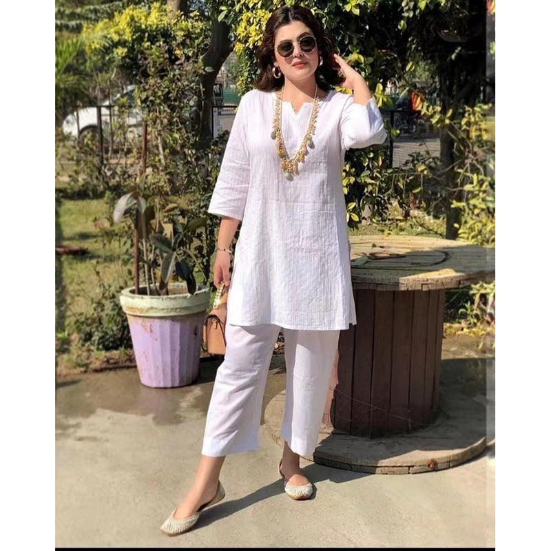 【40-100kg】Καλοκαιρινή νέα μόδα μονόχρωμη ιδιοσυγκρασία μετακίνησης σε έθνικ στυλ μακρυμάνικα ρούχα δύο κομμάτια