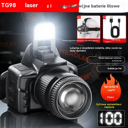 💡【Χαμηλή τιμή για περιορισμένο χρονικό διάστημα】Ισχυρός φακός κεφαλής με αισθητήρα κίνησης και ζουμ, επαναφορτιζόμενη μπαταρία και μεγάλη διάρκεια ζωής