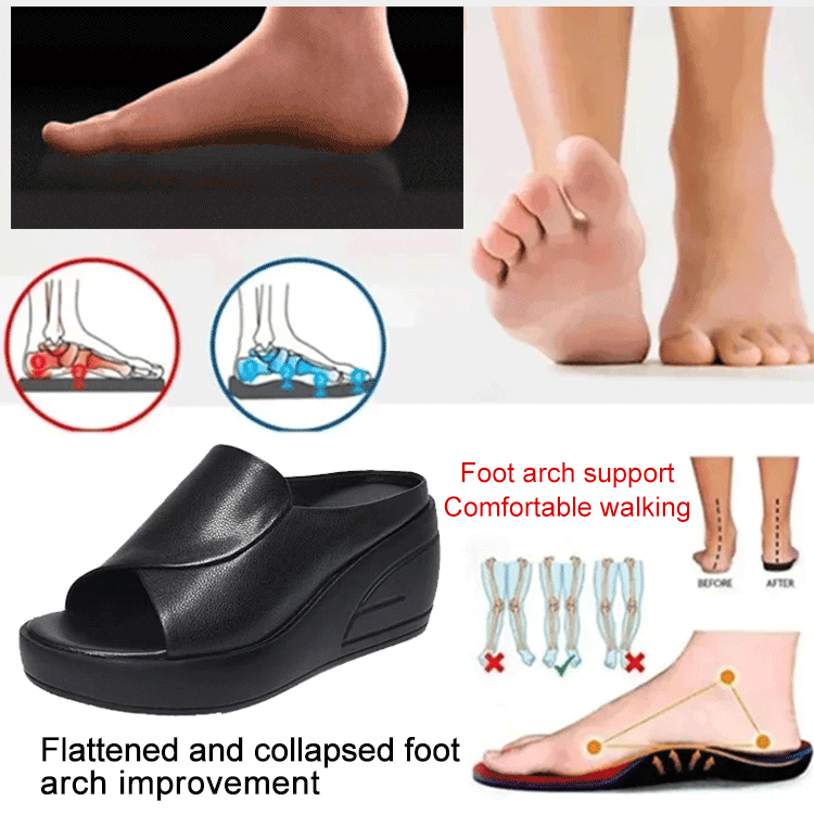 [τακούνι 5.5CM] Παντόφλες με μαλακή σφήνα με σόλα