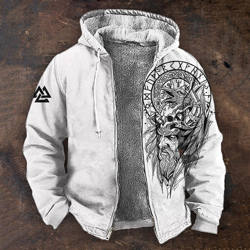 👨‍💻🧥✨【S-5XL】🔥Νέα ανδρική μπλούζα με κουκούλα και φερμουάρ, ρετρό, με τρισδιάστατη ψηφιακή εκτύπωση