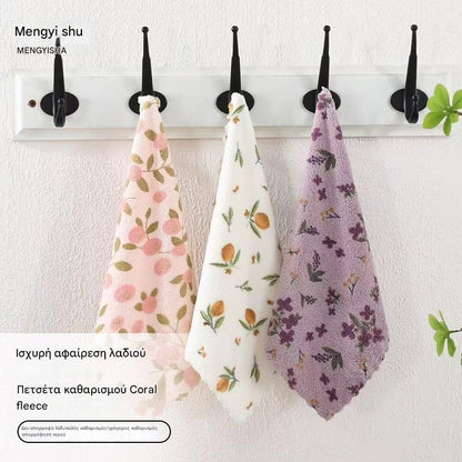 🧼【30cm×30cm】💢✨ Πετσέτα πιάτων από φλις κοραλί