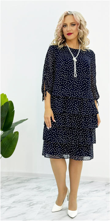 🥰[S-5XL] Νέα ελαφριά σιλουέτα άνετο πουά φόρεμα