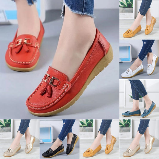 🔥【35-44】2025 νέα μοντέρνα δερμάτινα casual παπούτσια για γυναίκες