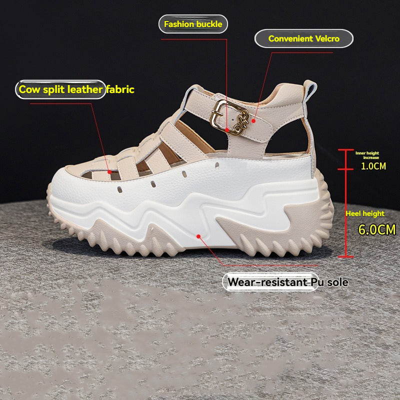 【35-40】2025, το νέο καλοκαιρινό στυλ, πολύπλευρο, μοντέρνο, ελαφρύ, σανδάλια με χοντρό πέλμα