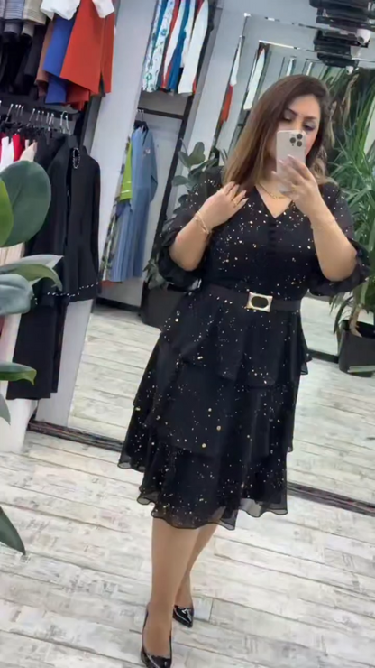 🔥【S-5XL】Φόρεμα από σιφόν σε φαρδιά γραμμή για μεγάλα μεγέθη | Άνετο και αναπνεύσιμο, πολύ κατάλληλο για το καλοκαίρι