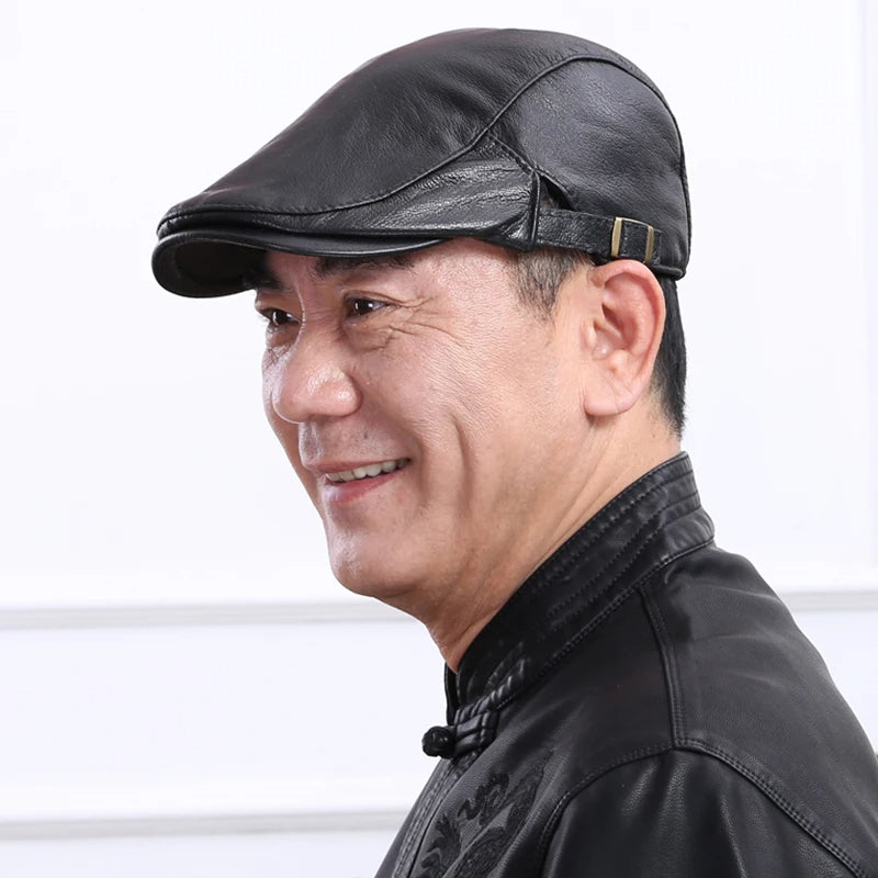 🐏【Αγοράστε ένα και πάρτε ένα δωρεάν】Ρυθμιζόμενο ανδρικό καπέλο από δέρμα προβάτου.