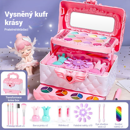 👸💄🎁🔥🔥Παιδικό περιστρεφόμενο σετ καλλυντικών, παιχνίδια μακιγιάζ, κοσμήματα πριγκίπισσας, χριστουγεννιάτικο δώρο, βερνίκι νυχιών