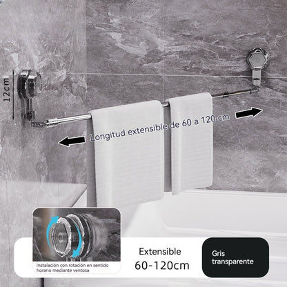 🚿✨🔥Ζεστή πώληση σε χαμηλή τιμή🔥 Ρυθμιζόμενη μπάρα πετσέτας με βεντούζα: Δεν απαιτείται τρύπημα, δεν φθαρεί και προσφέρει άνετη λαβή.