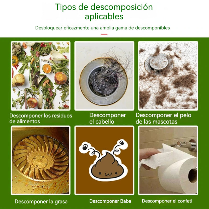 💪💪Ισχυρό καθαριστικό αποχετεύσεων, κατάλληλο για τη διάλυση και τη διάβρωση φραγμένων λιπών σε τουαλέτες, αποχετεύσεις δαπέδου, υπονόμους και κουζίνες.