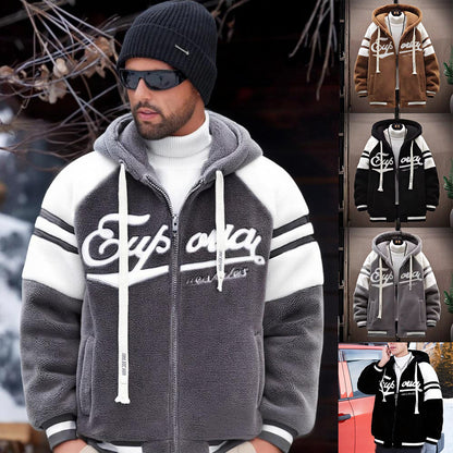 【50% έκπτωση, S-3XL】🔥Ανδρικό χειμωνιάτικο, χοντρό, ζεστό παλτό από μαλλί αρνιού