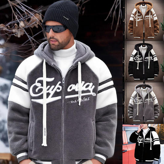 【50% έκπτωση, S-3XL】🔥Ανδρικό χειμωνιάτικο, χοντρό, ζεστό παλτό από μαλλί αρνιού