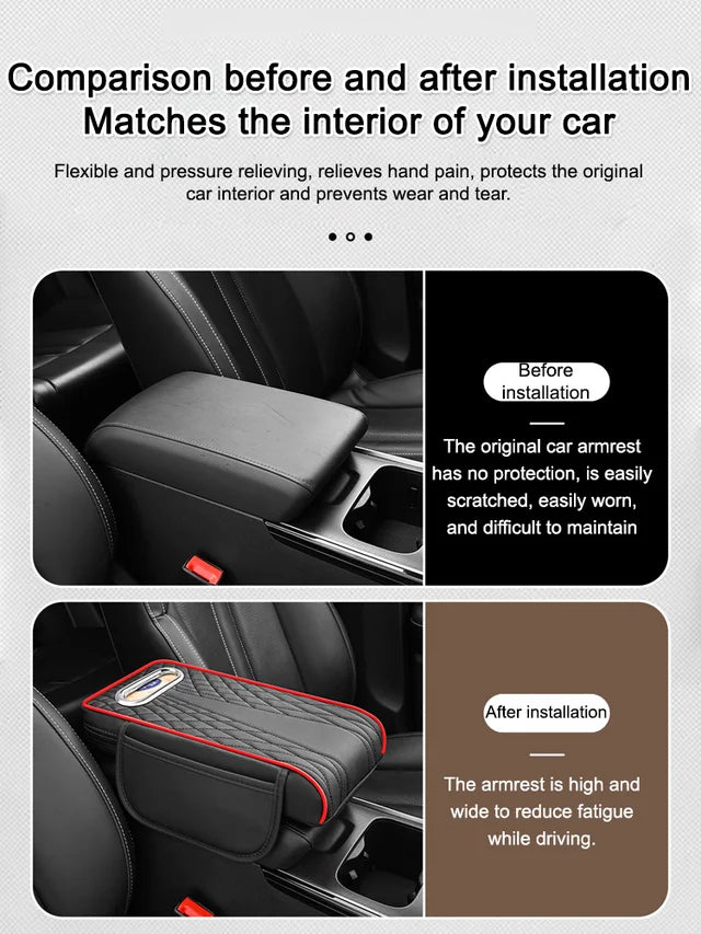 Τρία σε ένα πολυλειτουργικό δερμάτινο υποβραχιόνιο αυτοκινήτου