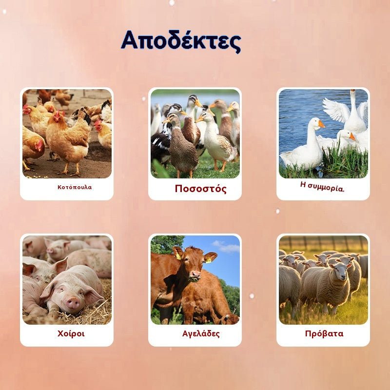 🔥Πρόσθετα πάχυνσης και ενίσχυσης της ανάπτυξης για χοίρους, βοοειδή και πρόβατα✅Αύξηση άπαχου κρέατος✅Επιμήκυνση σκελετού✅Ζωοτροφή πάχυνσης