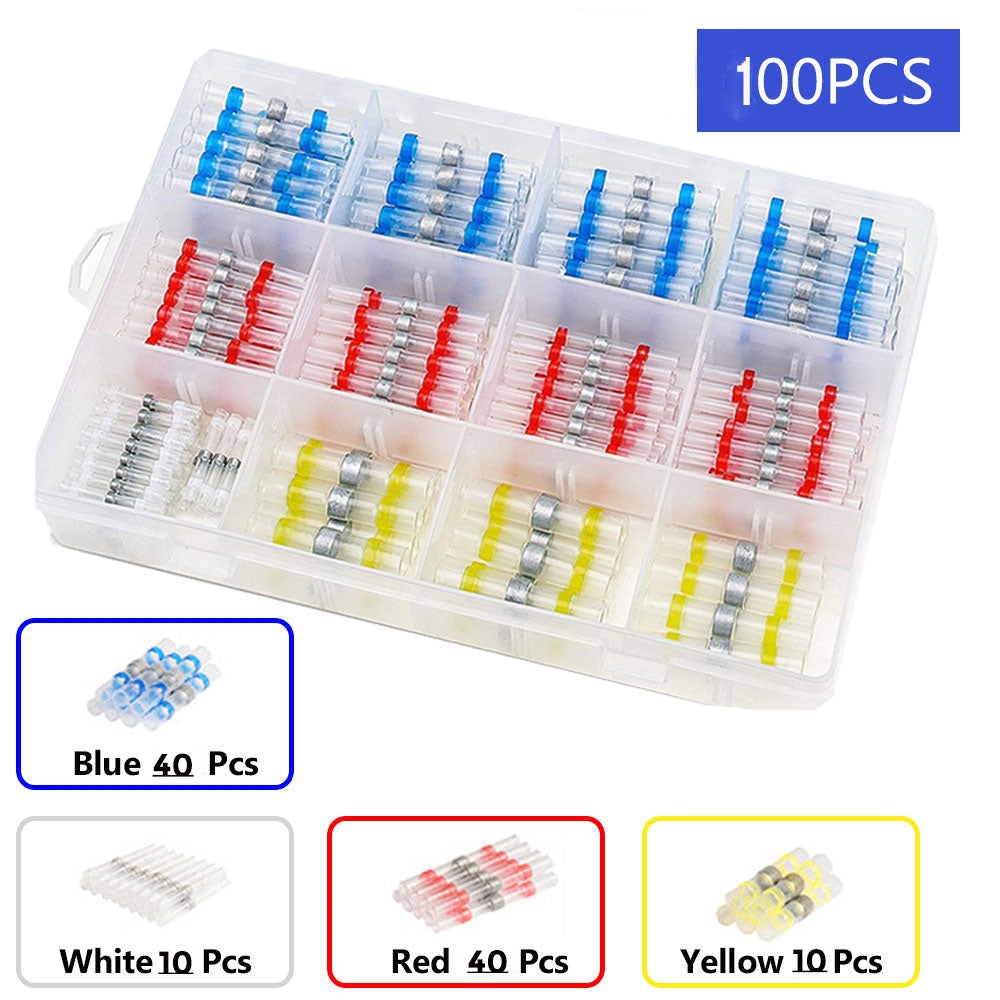 【100/200 τεμάχια】 Πολυλειτουργικό χιτώνιο στεγανοποίησης επισκευής θραύσης καλωδίων, κιτ συρμάτινου συνδετήρα θερμικής συρρίκνωσης