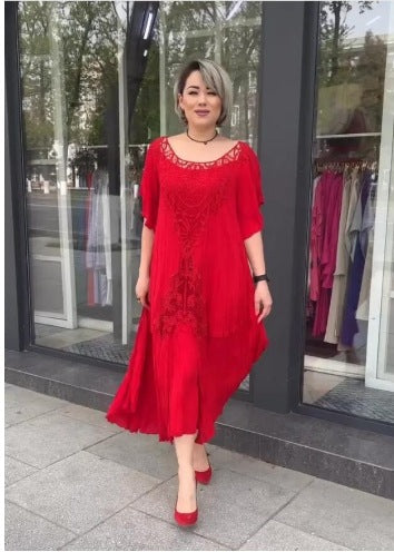 🔥❤️【S-5XL】2025 νέο φόρεμα, σε μέγεθος, casual άνετο🔥Εξαιρετική ποιότητα👌Ταιριάζει τέλεια σε όλους τους σωματότυπους👌