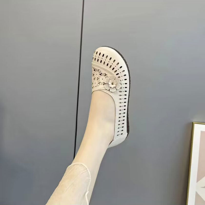 【35-40】Γυναικεία παπούτσια, μαλακά αντιολισθητικά παπούτσια από δέρμα αγελάδας