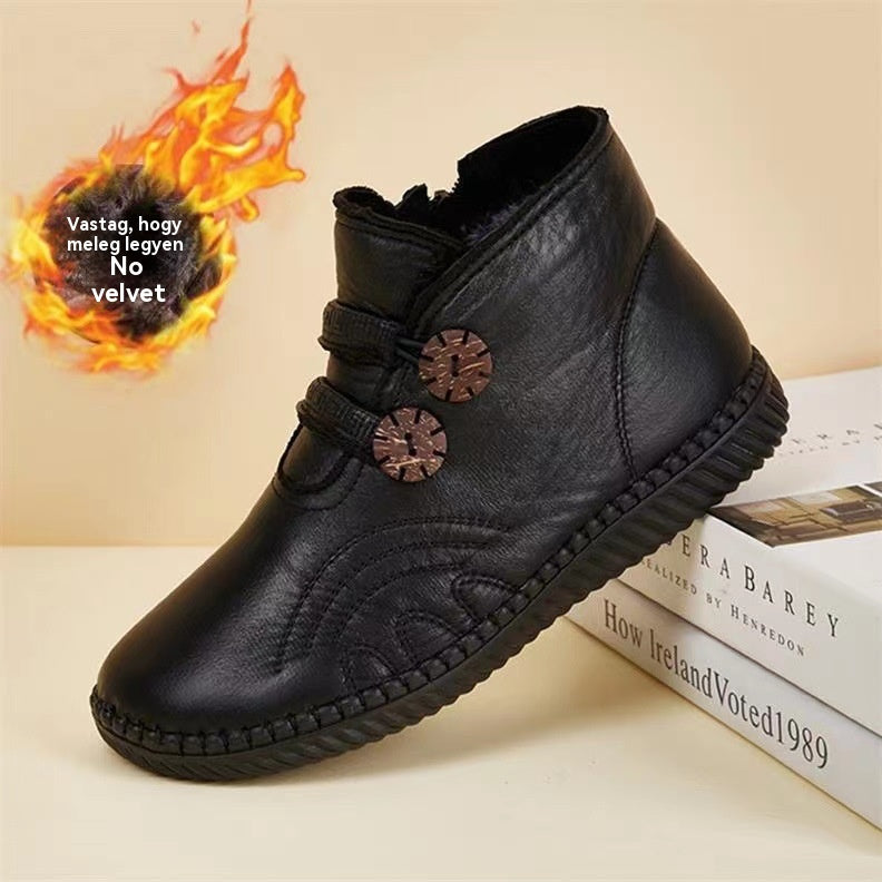 💥【35-40】Γυναικεία δερμάτινα, βαμβακερά, αντιολισθητικά, χειροποίητα παπούτσια για το φθινόπωρο και τον χειμώνα
