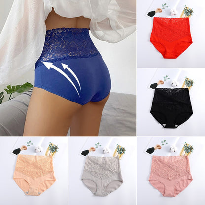 🔥【Χαμηλότερη τιμή για περιορισμένο χρονικό διάστημα】Υψηλόμεσο βαμβακερό αντιβακτηριδιακό δαντελένιο εσώρουχο με δαντέλα【M-3XL】