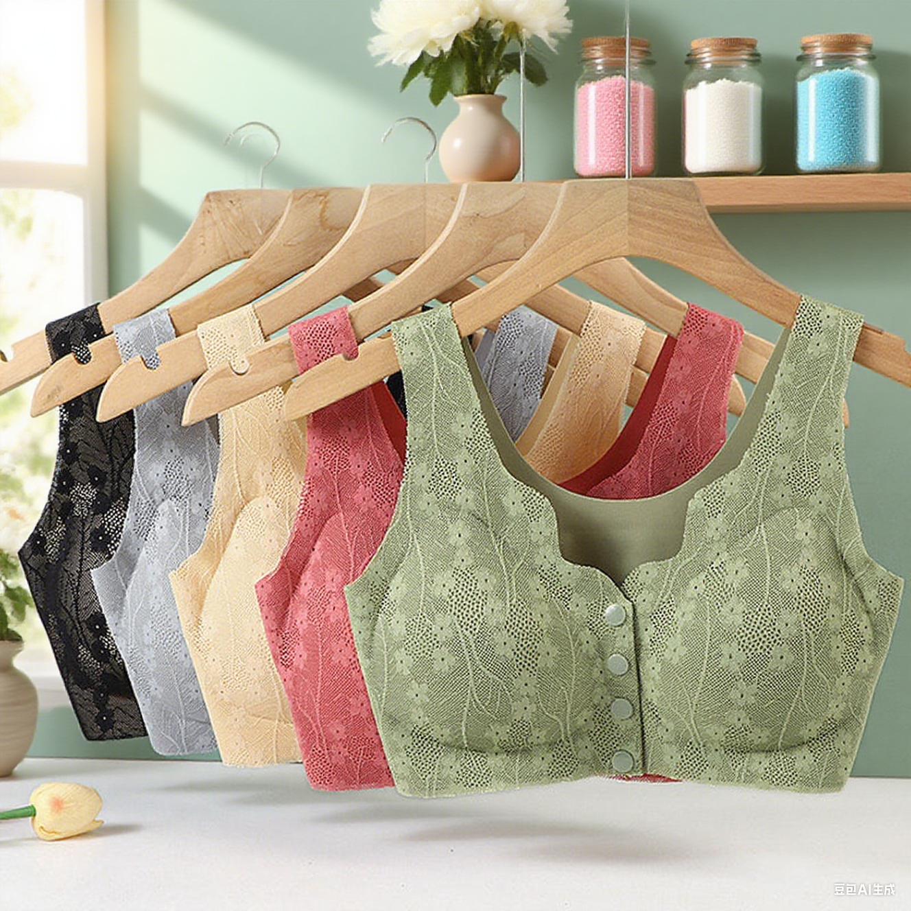 😍【Πακέτο 6 τεμαχίων】【40-100kg】Γυναικείο σουτιέν underwire με κουμπιά μπροστά