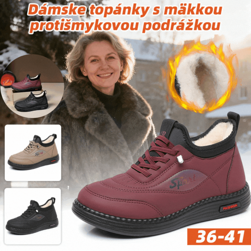 👟【35-41】Νέα χειμωνιάτικα βελούδινα και χοντρά αντιολισθητικά παπούτσια για μαμάδες, μοντέρνα και ευέλικτα ζεστά βαμβακερά παπούτσια, χιονομπότες με μαλακή σόλα